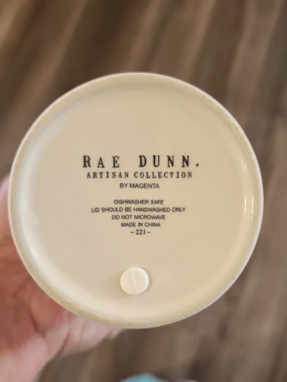 Rae Dunn White Ceramic Travel Mug with COFFEE Lettering and Lid